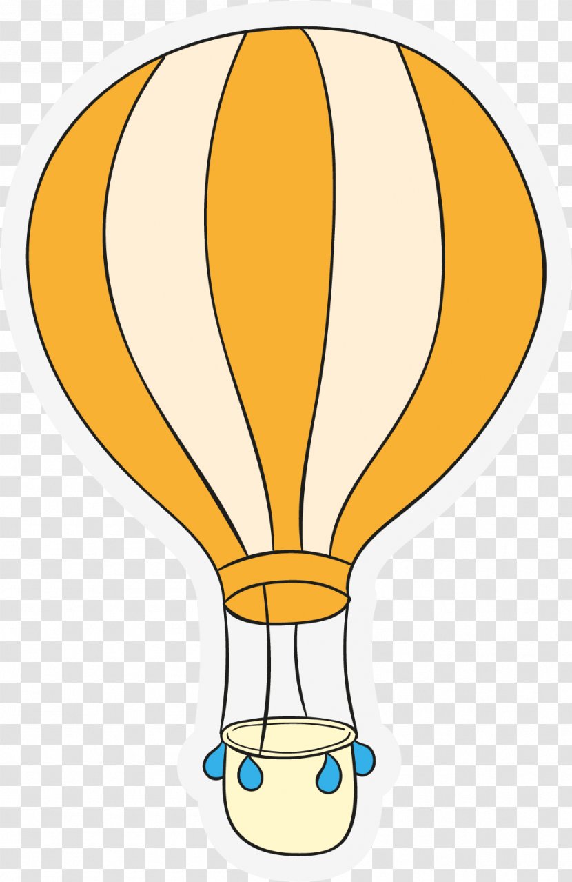 Hot Air Balloon Yellow - Hand Painted Transparent PNG