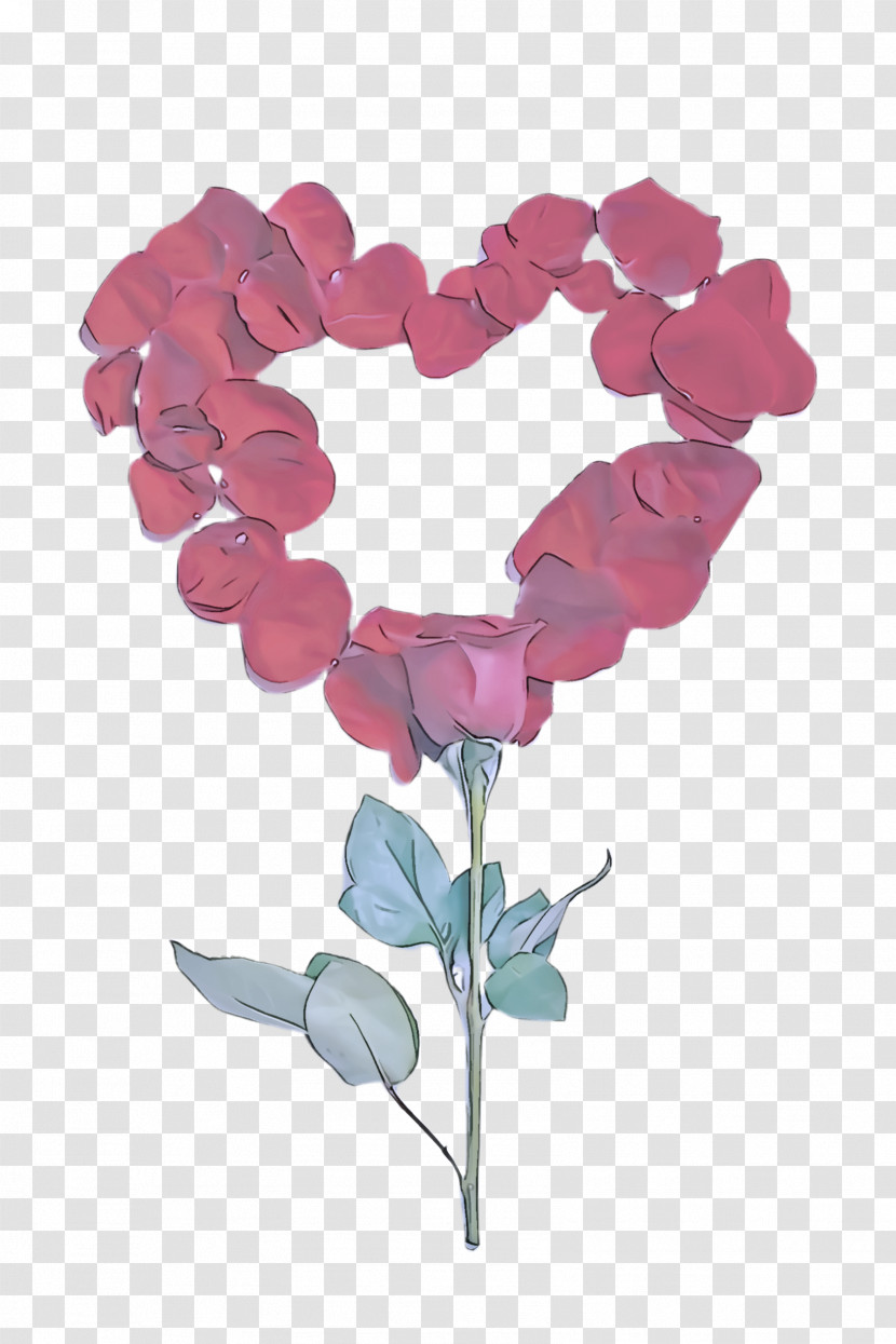 Pink Heart Petal Flower Cut Flowers Transparent PNG