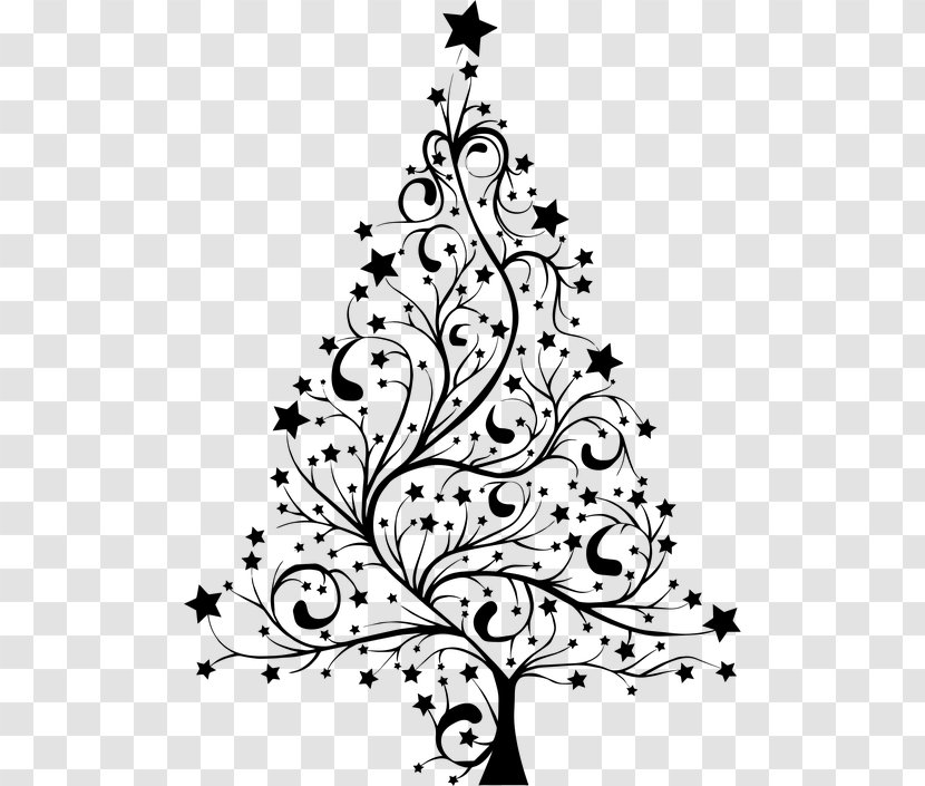 Christmas Tree Line Drawing - Branch - Interior Design Coloring Book Transparent PNG