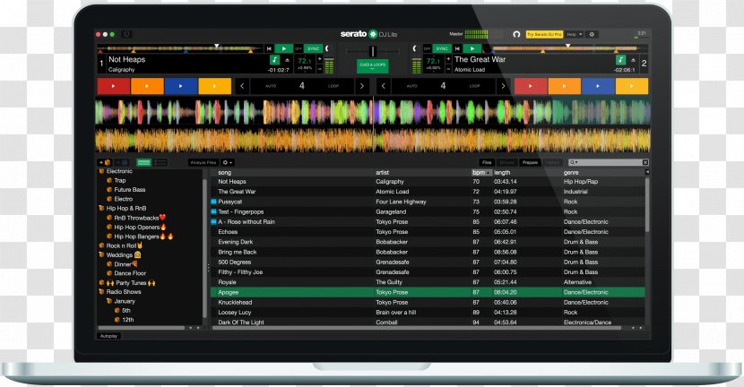 Serato Audio Research Disc Jockey DJ Controller Scratch Live Computer - Denon Dj Mc4000 Transparent PNG