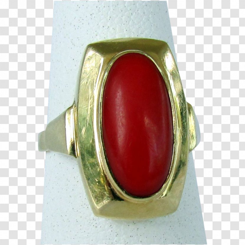 Ring Size Gemstone Red Coral Gold Transparent PNG
