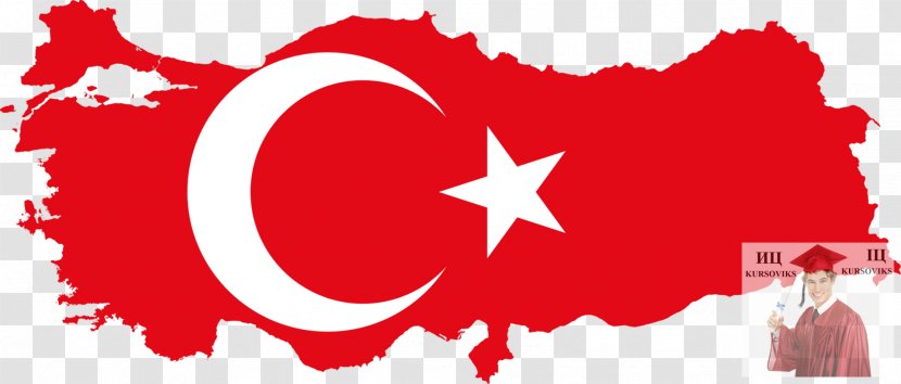 Flag Of Turkey Map Turkish - Heart - Osmanlı Transparent PNG