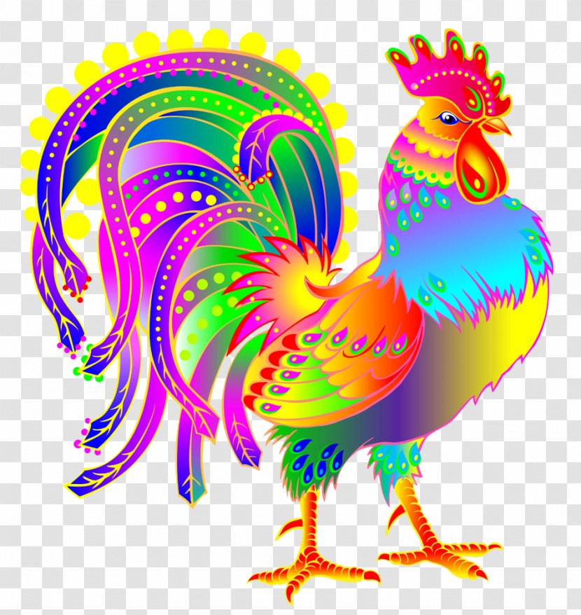 Chicken Rooster Chinese Zodiac Illustration - Bird - Color Transparent PNG