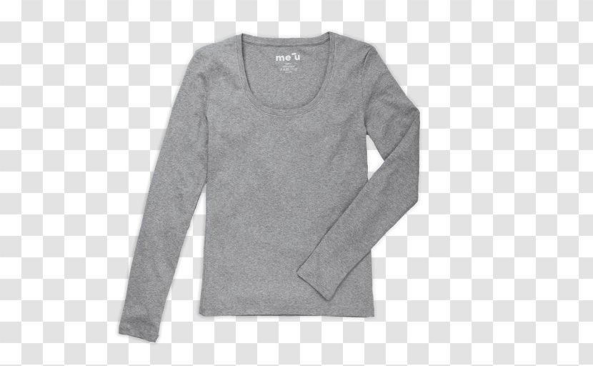 Sleeve T-shirt White Sweater Grey - Shoulder Transparent PNG