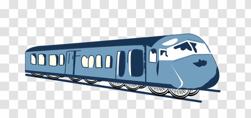 Train Passenger Car Railroad Public Transport - Highspeed Rail - Hand-painted Blue Transparent PNG