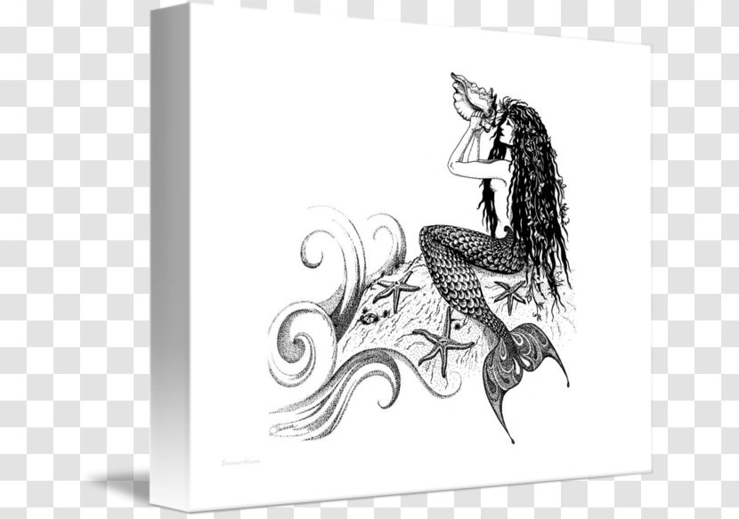 Drawing Paper Mermaid Conch - Pen Transparent PNG