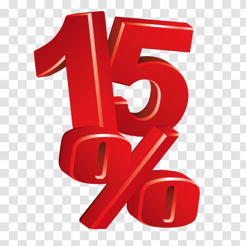 Percentage Discounts And Allowances Percent Sign - Text - Vector 15% Transparent PNG