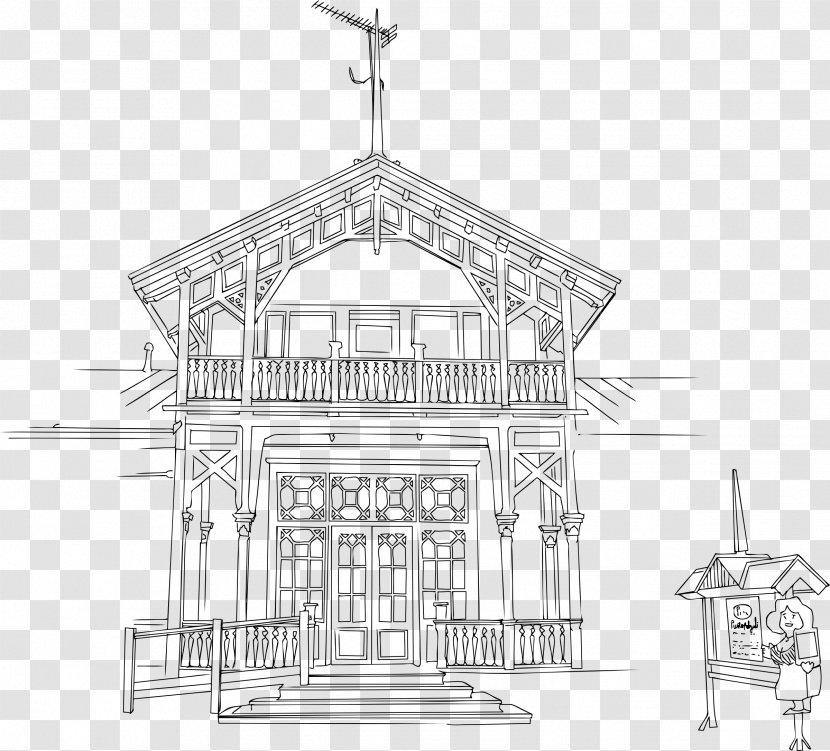 Drawing Restaurant Building - Chinese - Entrance Transparent PNG