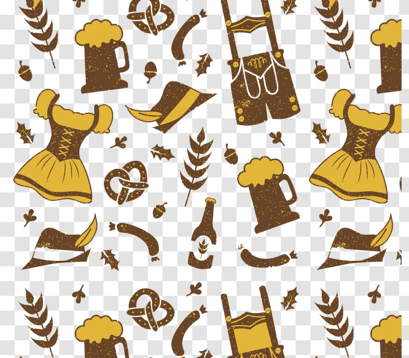 Oktoberfest Beer Euclidean Vector - Vectorbased Graphical User Interface - Seamless Background Retro Element Material Transparent PNG
