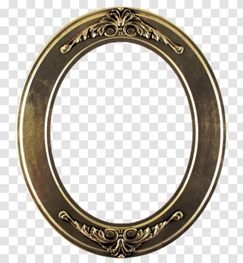 Picture Frames Mirror Oval - Brass Transparent PNG