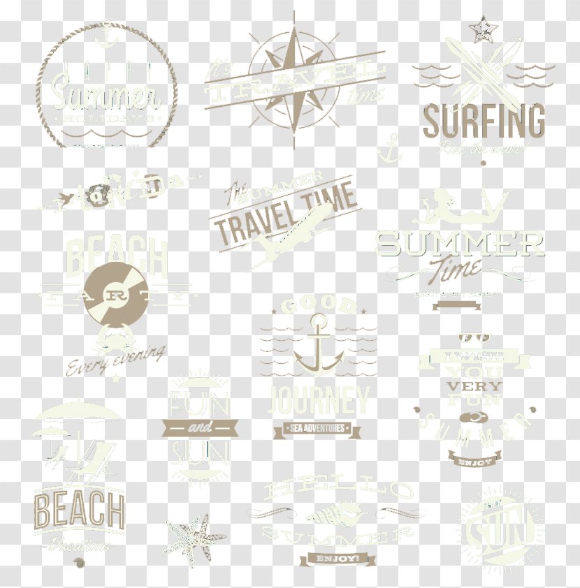 Logo Icon - Brand - Vintage Summer Beach Vector Material Transparent PNG