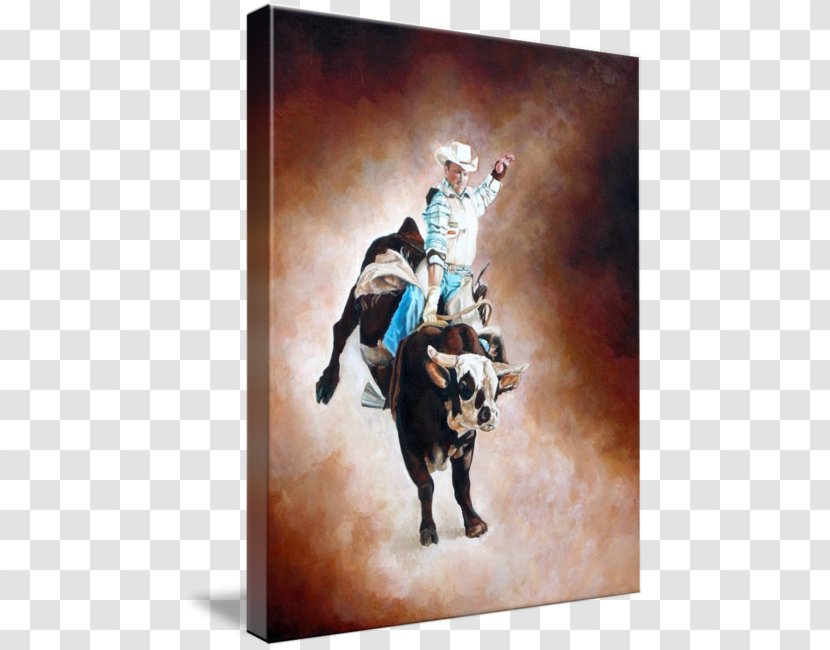 Cowboy Rodeo Art Gallery Wrap Canvas - Bull Transparent PNG