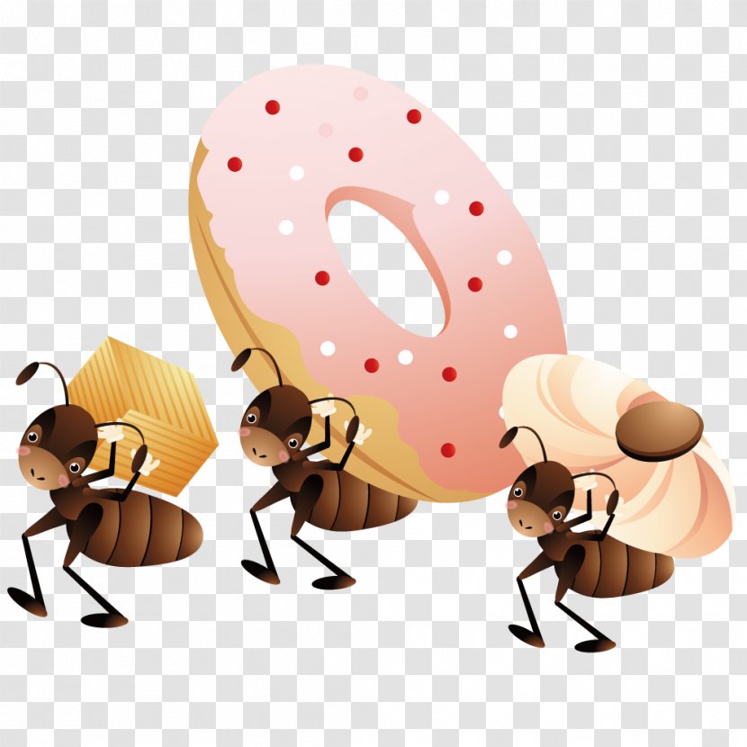 Ant Cartoon - Drawing - Ants Carrying Dessert Transparent PNG