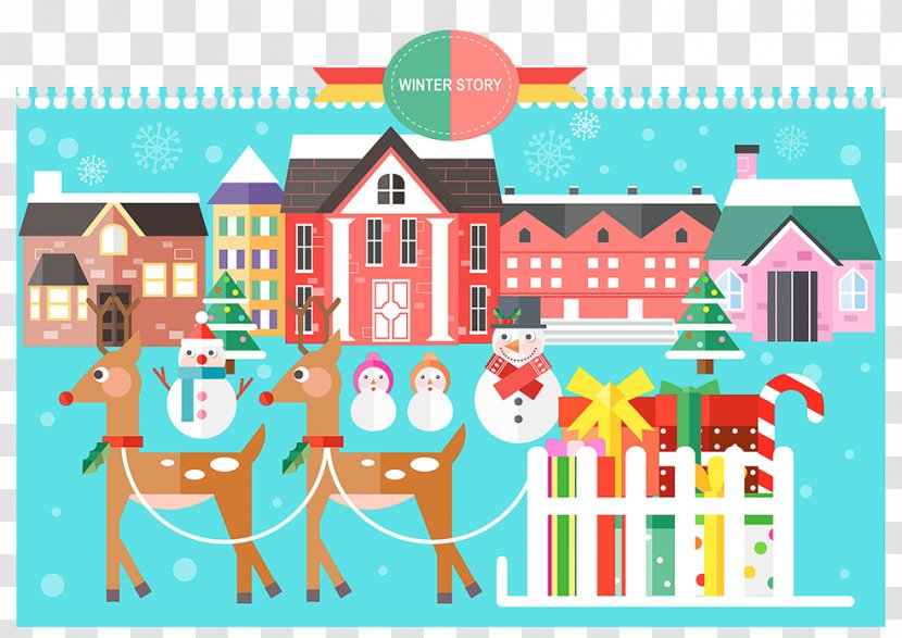 Santa Claus Christmas Flat Design Illustration - Art - Style Town Transparent PNG