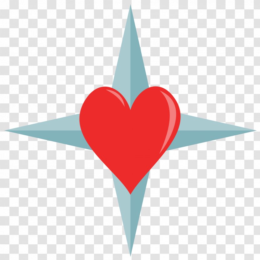 Compass Rose Rarity Heart Clip Art - Watercolor - Wing Transparent PNG