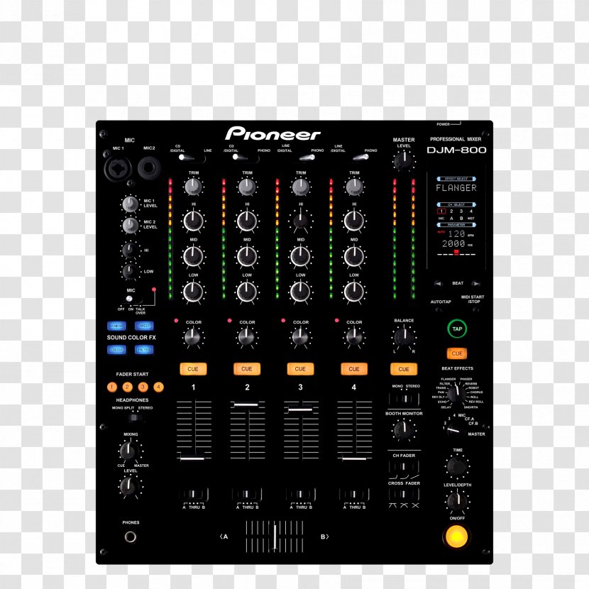 Pioneer DJM-800 CDJ DJ Mixer Disc Jockey - Sound - Electronic Device Transparent PNG