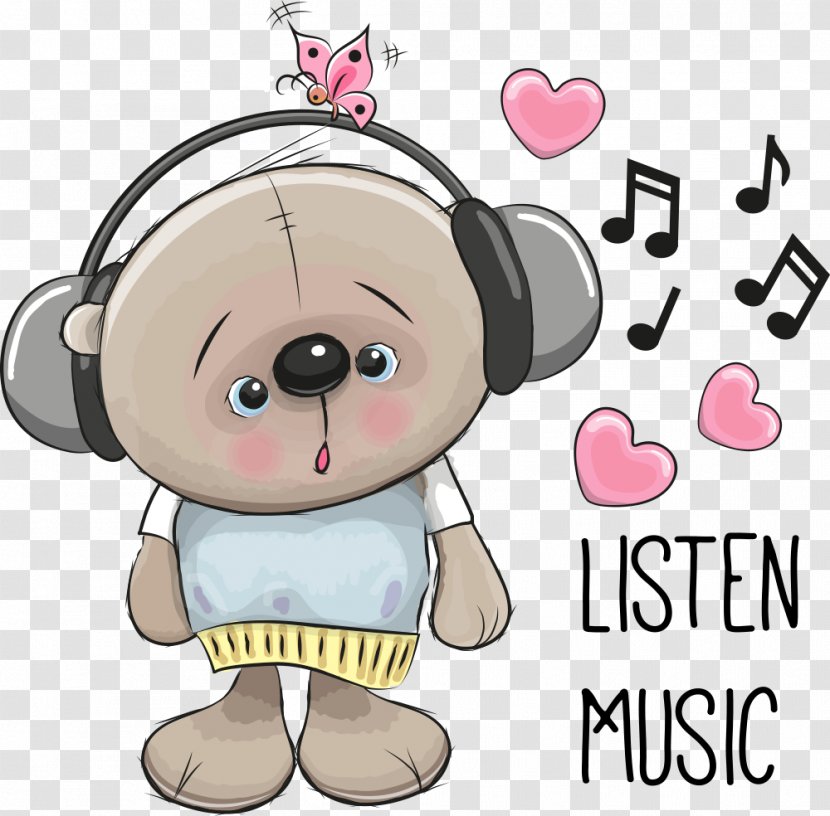 Drawing Cartoon Royalty-free Illustration - Heart - Vector Bear Songs Transparent PNG