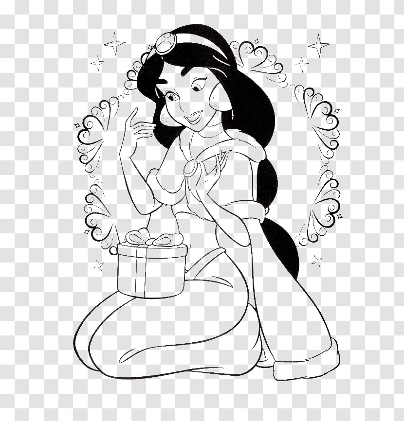 Princess Jasmine Coloring Book Christmas Rajah The Walt Disney Company - Flower Transparent PNG