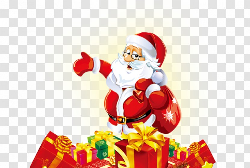 Santa Claus Christmas Card Gift Happiness - Fictional Character - And Gifts Transparent PNG