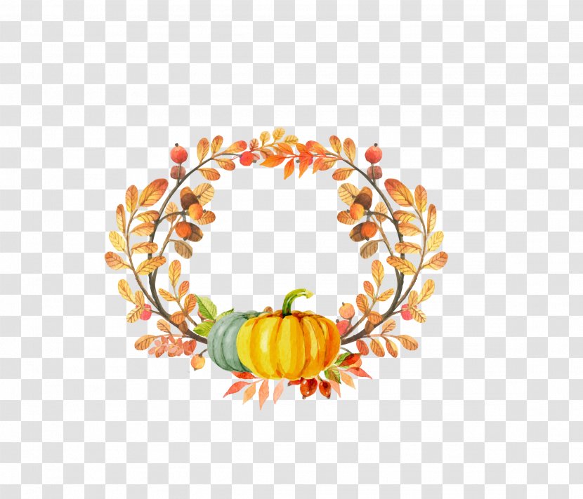 Baby Shower Pumpkin Autumn Party Halloween - Cartoon - Vector Color Wreath Decoration Transparent PNG