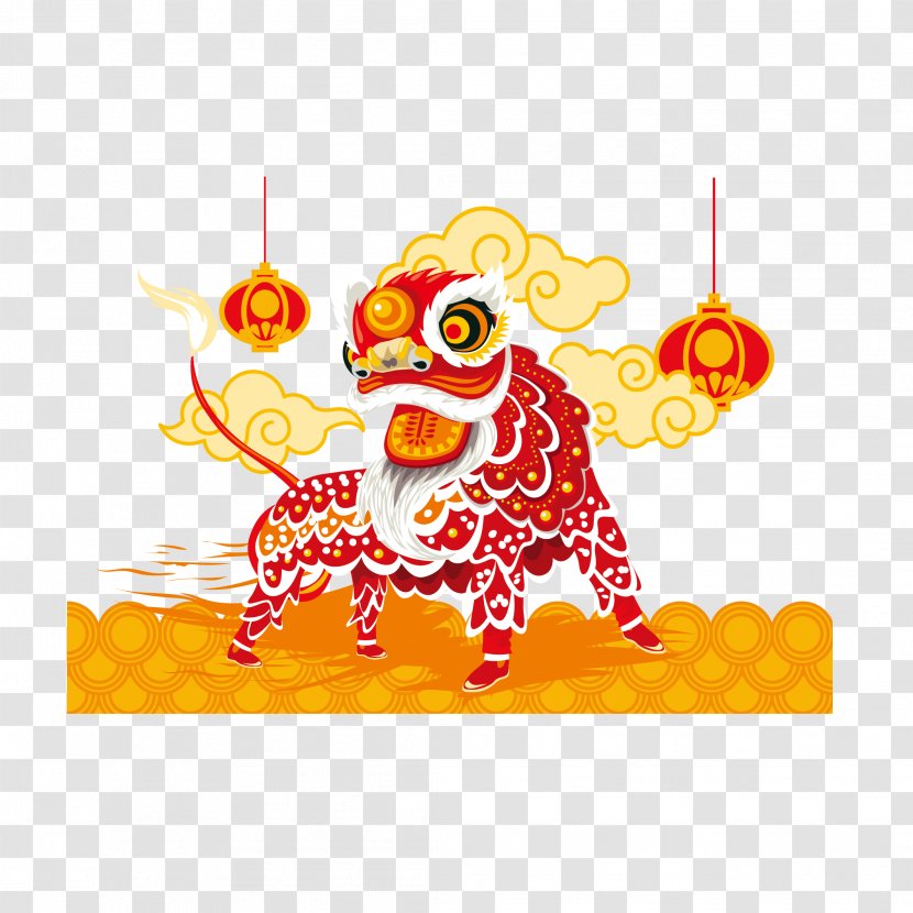 Chinese New Year Lion Dance Clip Art - Festival - Clouds Above The Transparent PNG
