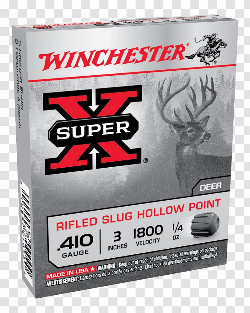 Shotgun Slug Ammunition Winchester Repeating Arms Company .410 Bore Shell - Silhouette Transparent PNG