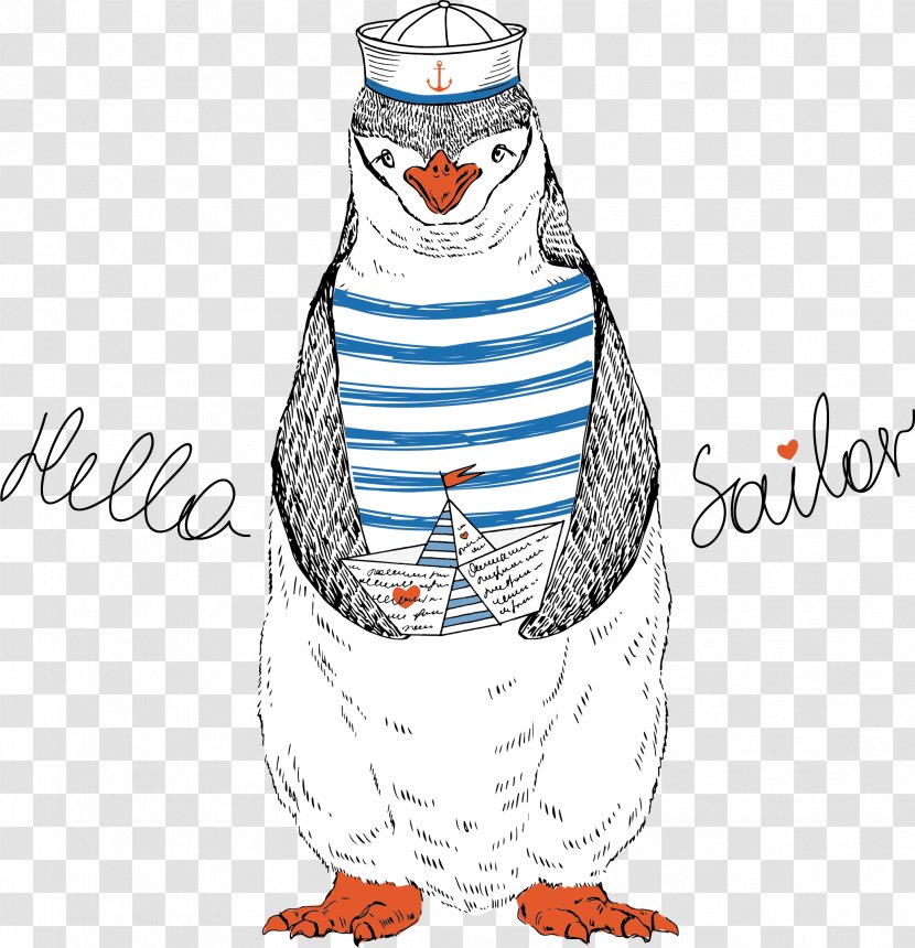 Penguin Sailor Vector - Bird - Beak Transparent PNG