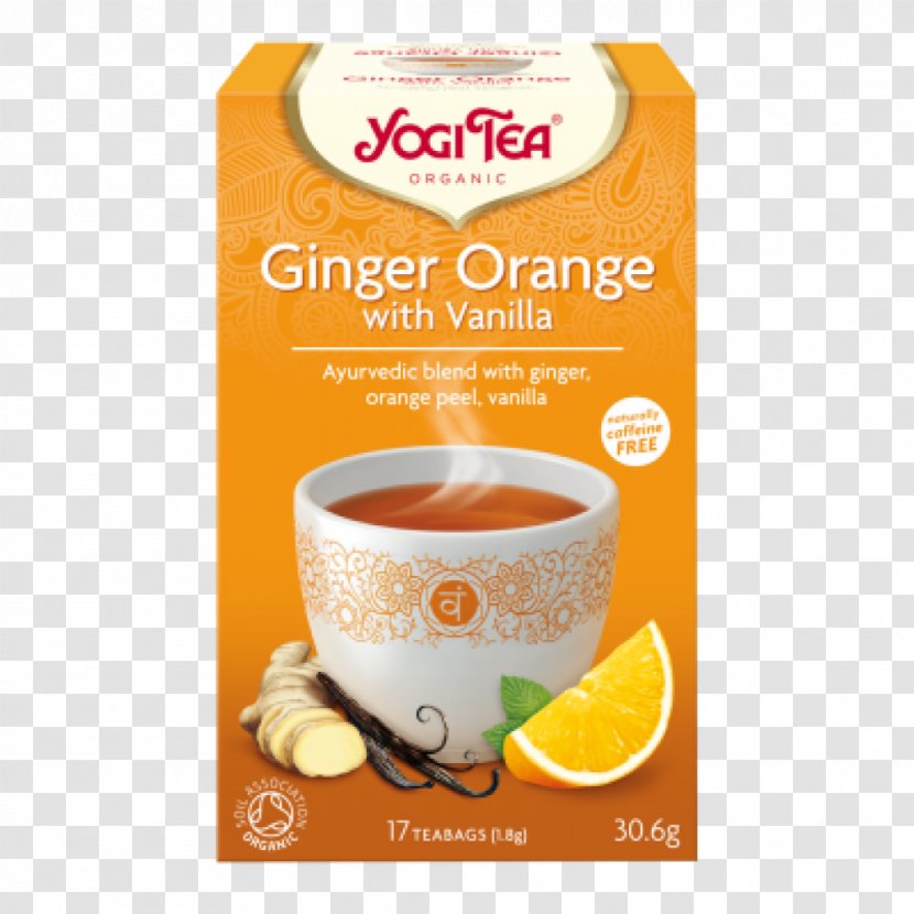 Green Tea Masala Chai Ginger Yogi - Orange Transparent PNG