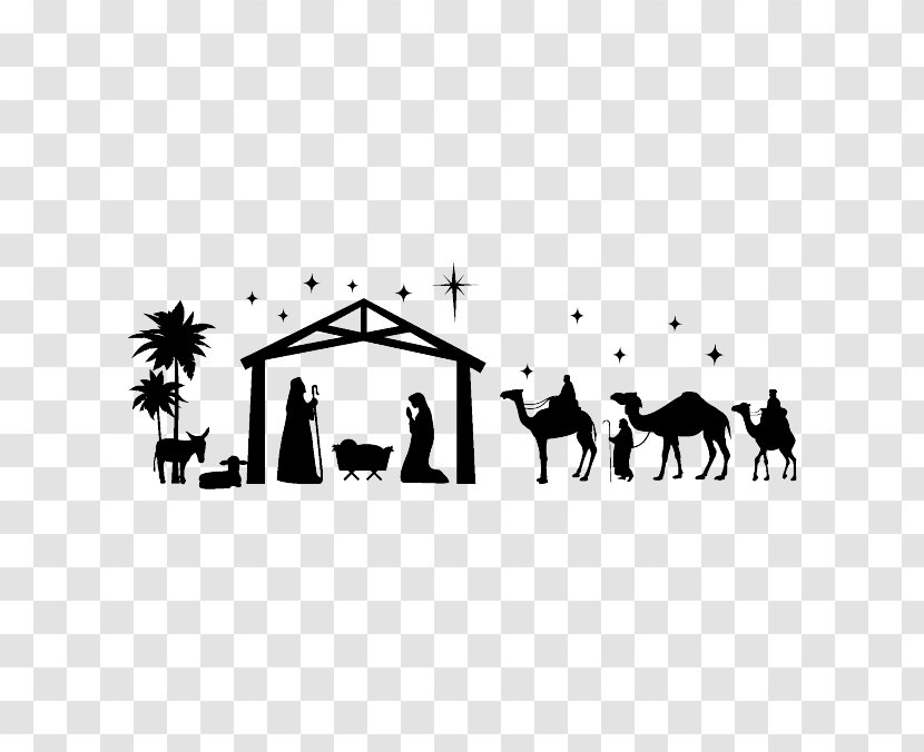 Nativity Scene Clip Art Of Jesus Christmas Day Manger - Text Transparent PNG