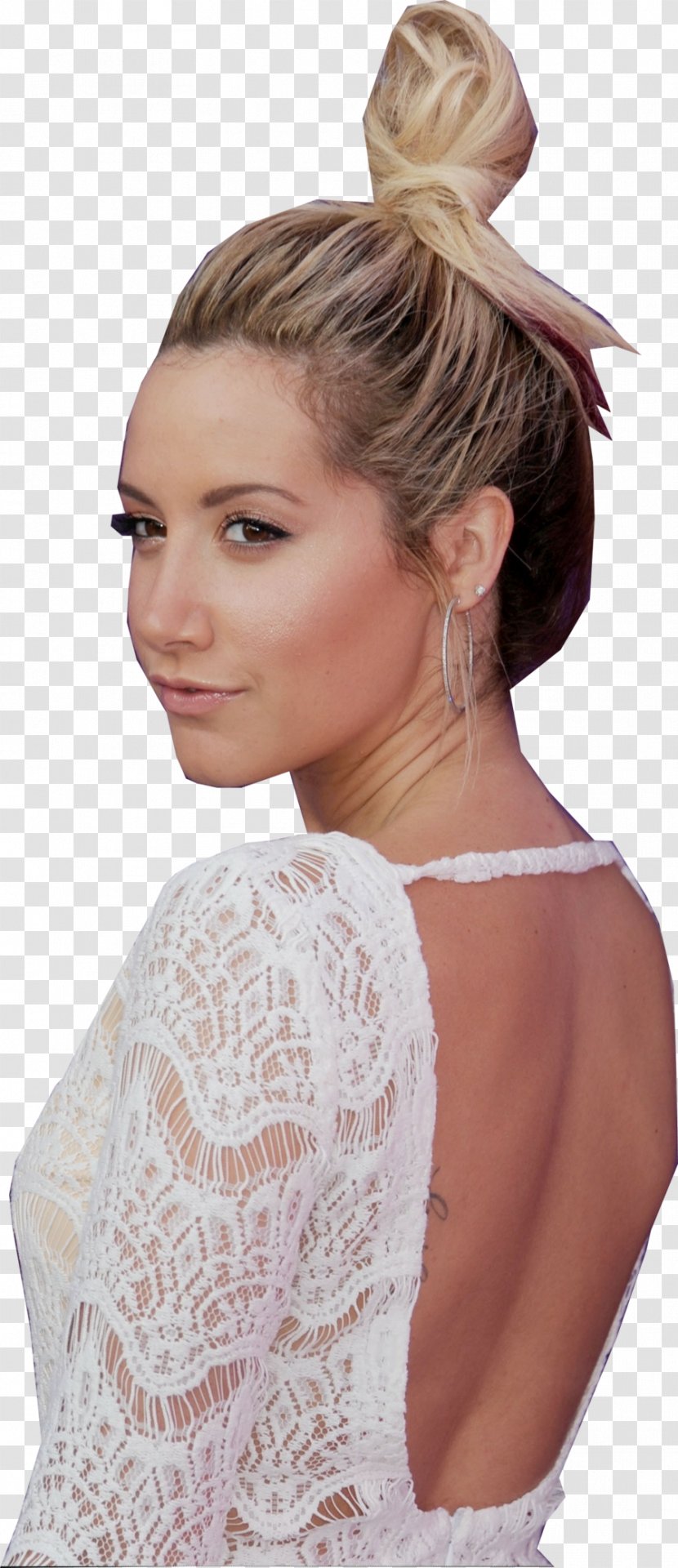 Chignon Hairstyle Bun Long Hair - Model Transparent PNG