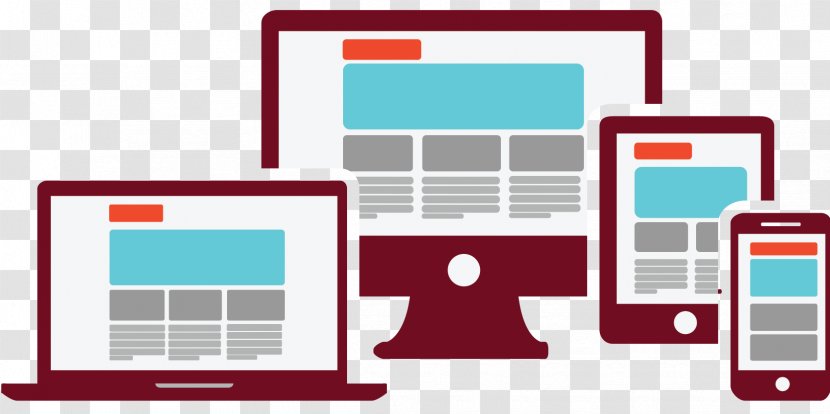 Responsive Web Design Development Page Layout - Red Transparent PNG