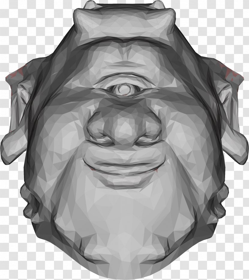 Low Poly Drawing Oni Clip Art - Nose - Lions Head Transparent PNG