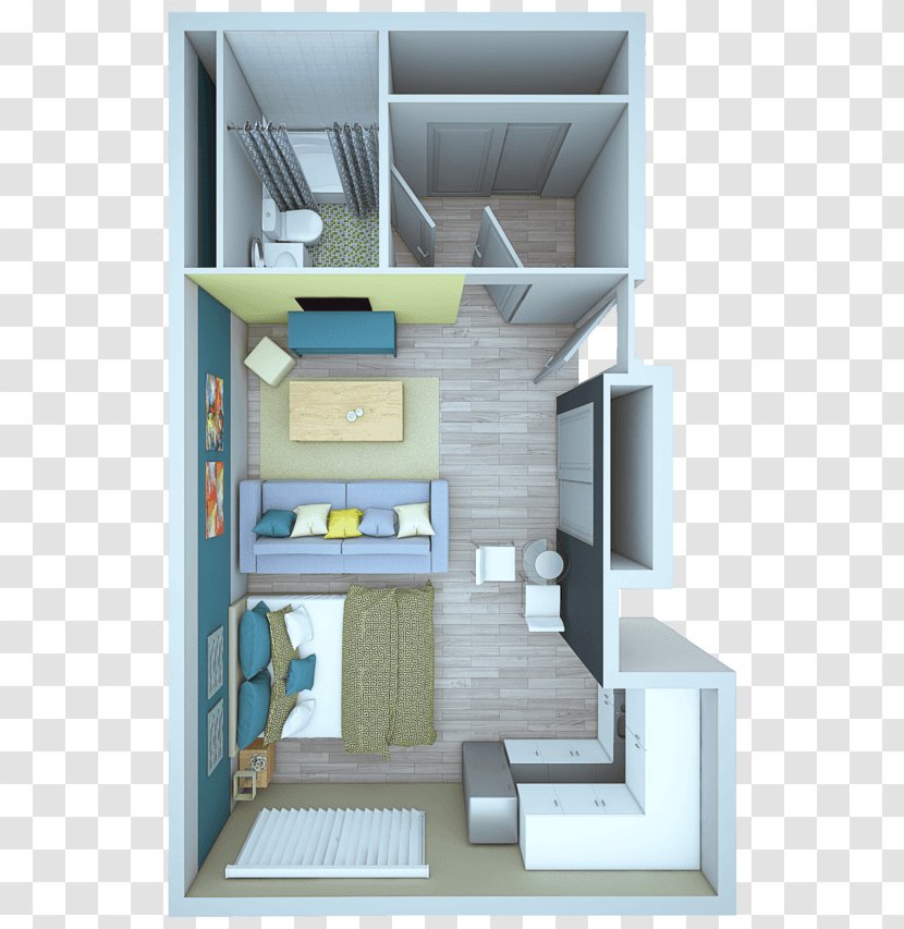 Vue At 3rd Home House Studio Apartment - Bedroom Transparent PNG