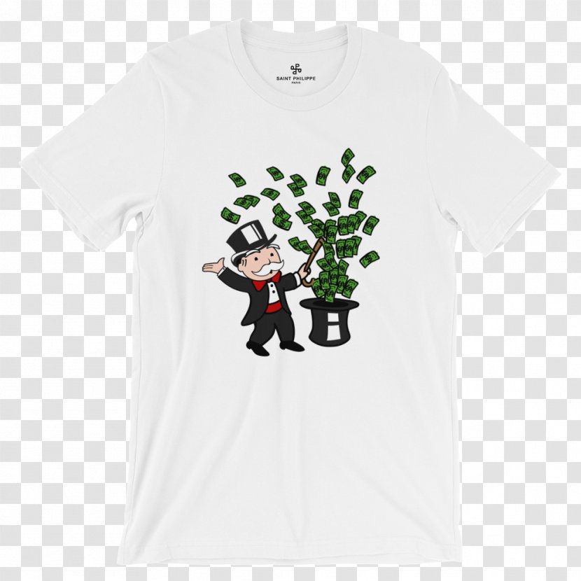 T-shirt Rich Uncle Pennybags Monopoly Sleeve - White Transparent PNG