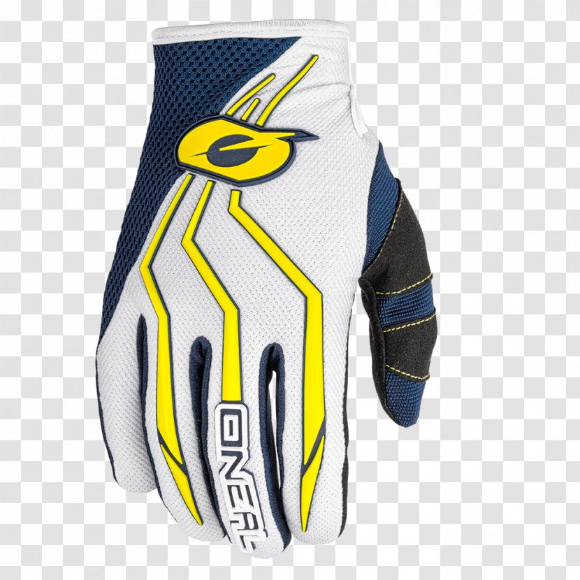 Glove Blue Clothing Jersey Guanti Da Motociclista - Safety - Yellow Transparent PNG