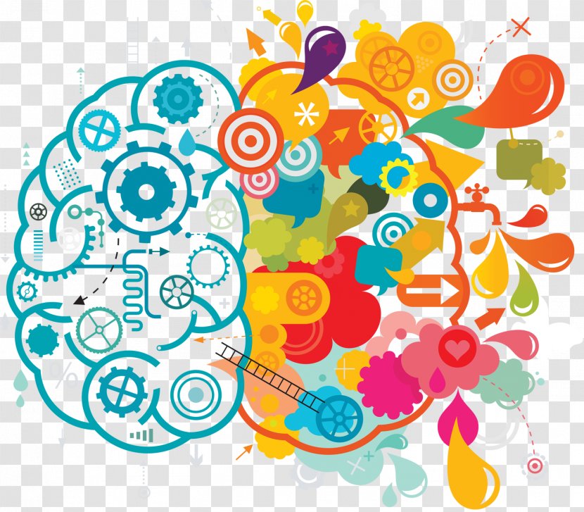 Your Creative Brain Creativity Lateralization Of Function Clip Art - Artwork - Blue Color Brainstorming Ideas Transparent PNG