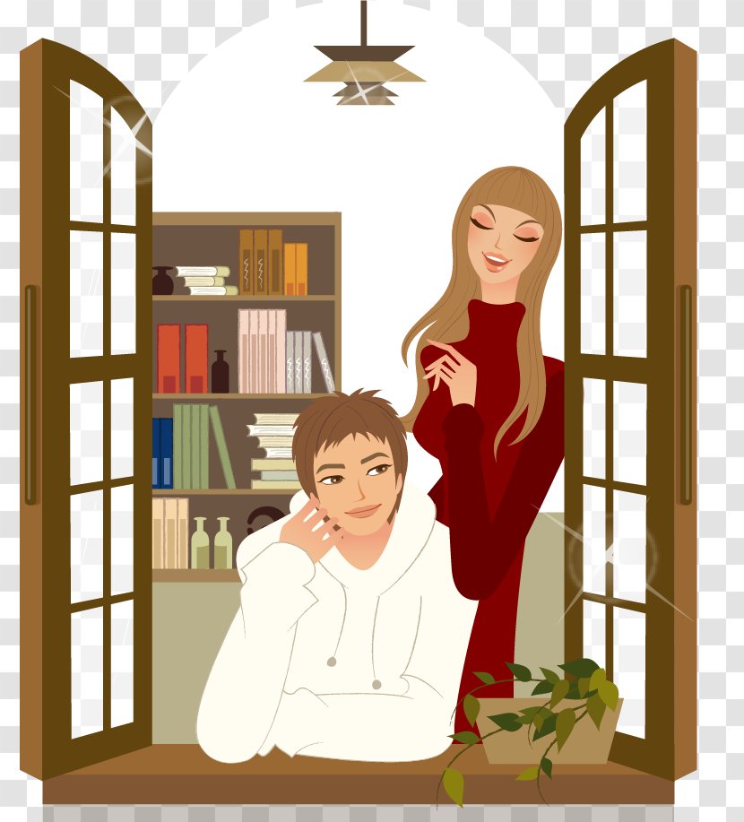 The Study Couple - Heart - Watercolor Transparent PNG
