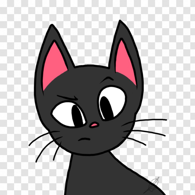 Whiskers Jiji Black Cat Domestic Short-haired - Cartoon Transparent PNG