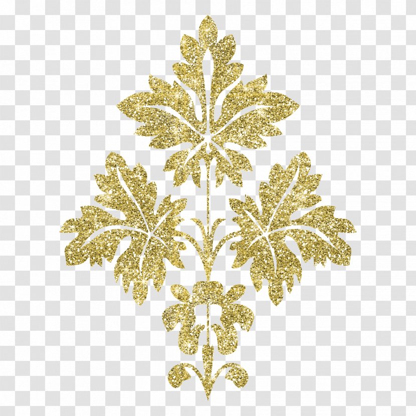Gold Drawing Pattern - Lossless Compression - Leaves Transparent PNG