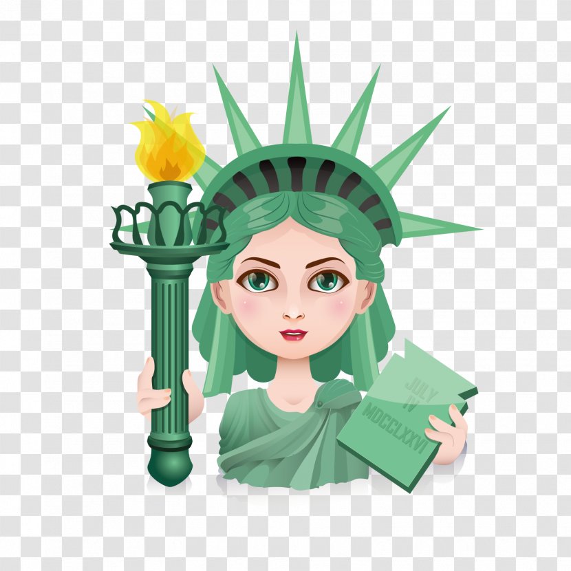 Statue Of Liberty Illustration - Mythical Creature - Vector Free Goddess Transparent PNG