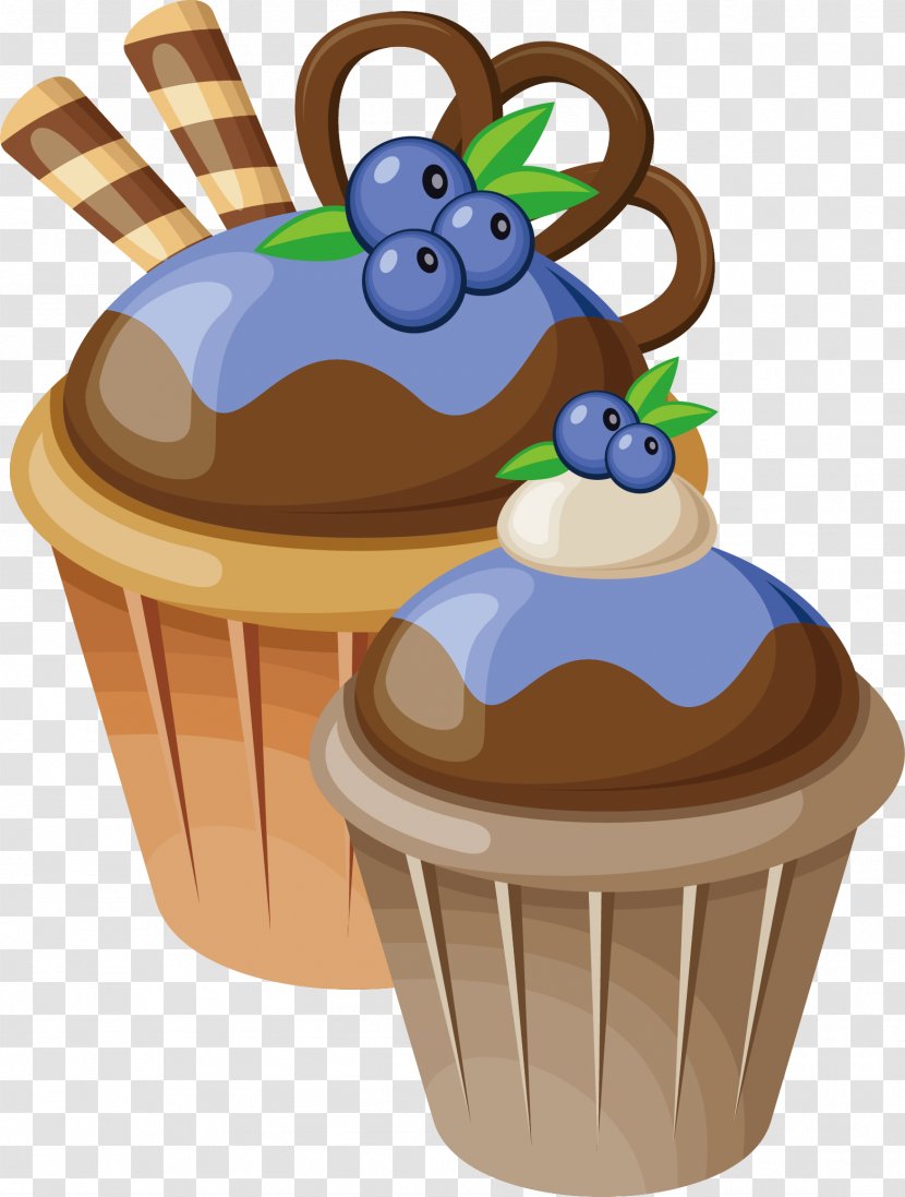 Chocolate Cake Cupcake Torte - Vector Hand-painted Delicious Transparent PNG