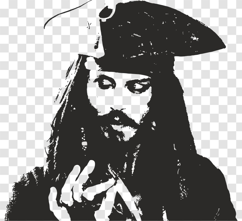 Jack Sparrow Stencil Pirates Of The Caribbean Image - Pirate Transparent PNG