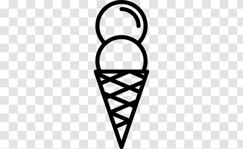 Ice Cream Cones Food Clip Art - Black And White - Vector Transparent PNG