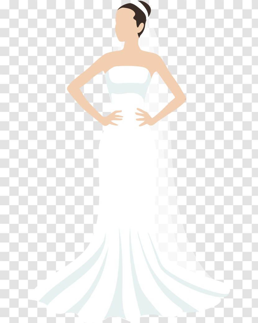 Wedding Dress Bride Formal Wear Illustration - Heart - Bride,Wedding Transparent PNG