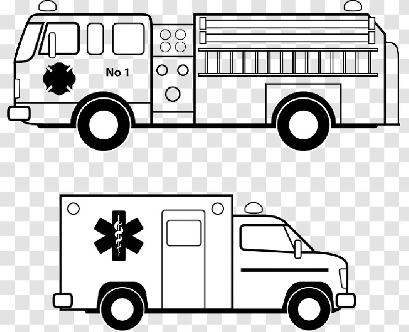 Clip Art Vector Graphics Ambulance - Fire Engine - Truck Transparent PNG