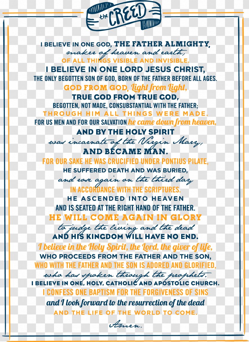 Apostles' Creed Nicene Catholicism - Lynnfield Transparent PNG