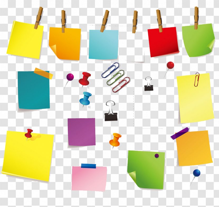 Post-it Note Paper Clip Adhesive Tape - Then All Kinds Of Creative Stickers And Pins Transparent PNG