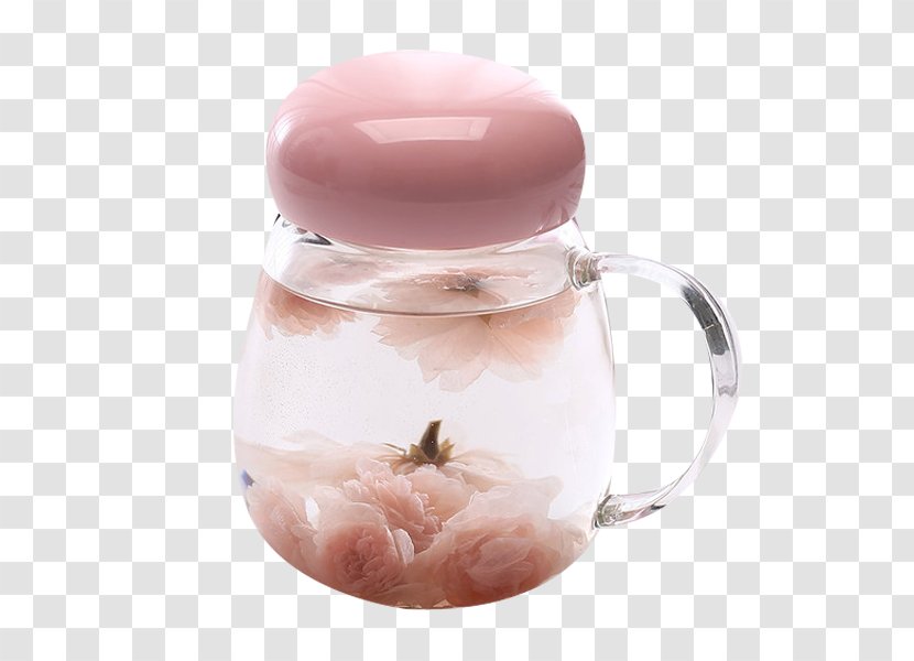Tea Juice Cup Glass - Drinkware - Fresh Pink Pot Transparent PNG