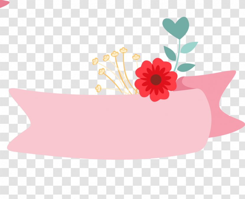 Pink Flower - Animation - Cartoon Title Box Transparent PNG