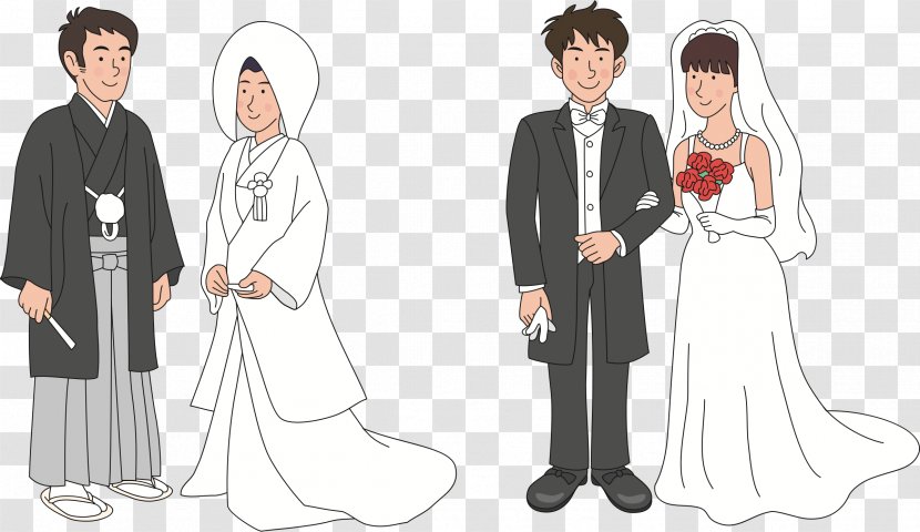 Japan Wedding Bridegroom - Silhouette - Bride Transparent PNG